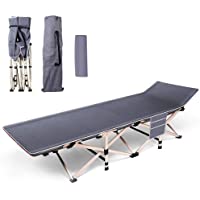 Los mejores  - Tumbona Plegable- Cama de Acampada- 190 x67 x 36 cm- con Accesorios Almohadas- Bolsillo Laterales y Bolsa de…